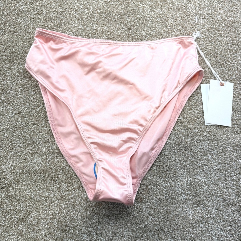 Good American Women Bubble Pink High Waist High Cut Bikini Bottom 1 NEW Swim